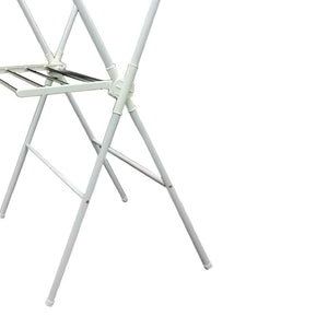 English Elm 51" Adjustable Folding Laundry Drying Rack White - Space-Saving Metal Frame, Shoe Shelf & Durable Bars B072115900