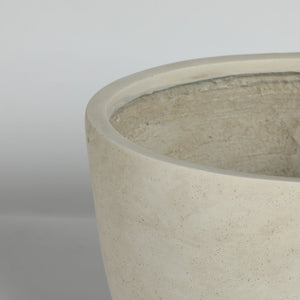 English Elm Round Handcrafted Concrete Planter Set Textured Matte Finish Patio Entryway Garden W347P449342