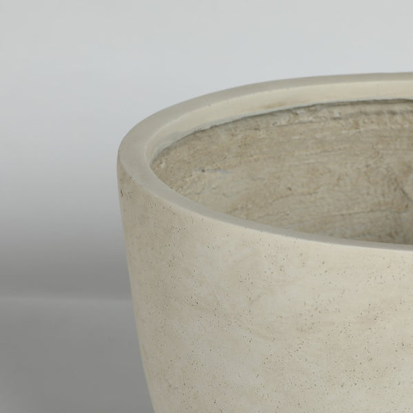 English Elm Round Handcrafted Concrete Planter Set Textured Matte Finish Patio Entryway Garden W347P449342