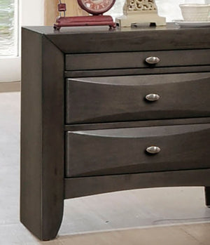 English Elm Gray Nightstand 2-Drawer Solid Wood Bedside Table with Knob Pulls, Transitional Gray Finish, 25.5"W x 17"D x 25.5"H B2741P357506