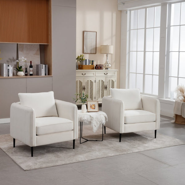 English Elm Accent Velvet Armchair Mid-century Modern Plush Seat with Metal Legs for Any Room W3244P327103
