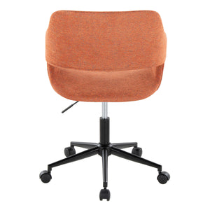 English Elm Margarite Ergonomic Task Chair with Open Back, Adjustable Swivel Height, Cushioned Fabric Seat Orange B202P223907