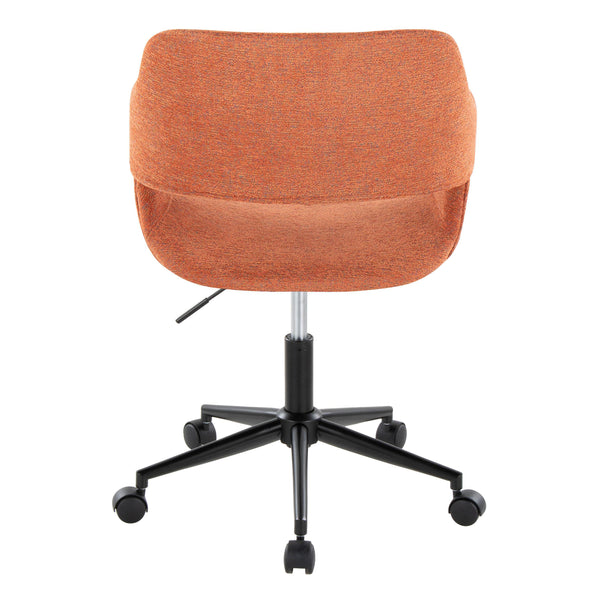 English Elm Margarite Ergonomic Task Chair with Open Back, Adjustable Swivel Height, Cushioned Fabric Seat Orange B202P223907