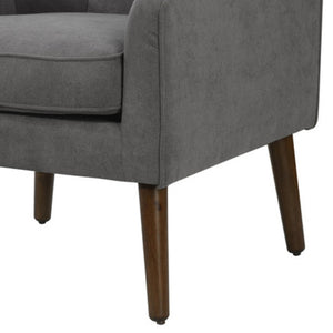 English Elm Ruggiero Button Tufted Mid Century Armchair Woven Fabric Walnut Legs Reading Nook B2749P413222