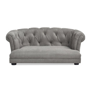 English Elm Jennifer Taylor Home - Kiki Chesterfield Dog Sofa Bed with Tufted Rolled Back, Plush Dual Foam Comfort, Durable Velvet (37") Gray B2719P238245