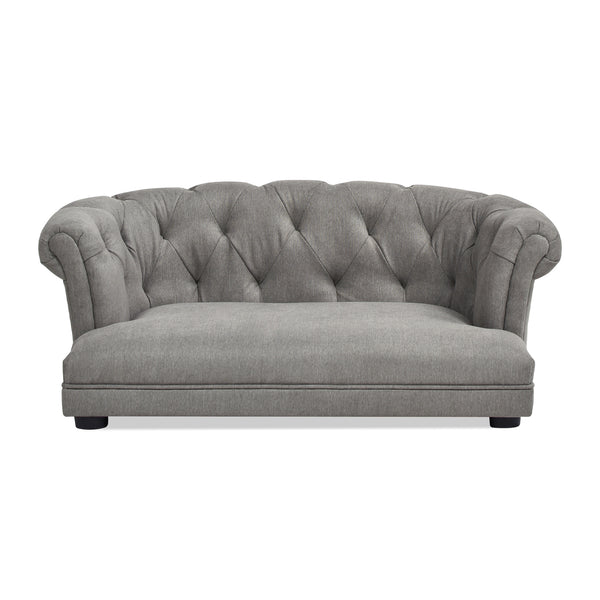 English Elm Jennifer Taylor Home - Kiki Chesterfield Dog Sofa Bed with Tufted Rolled Back, Plush Dual Foam Comfort, Durable Velvet (37") Gray B2719P238245