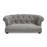 English Elm Kiki 36.5" Chesterfield Dog Sofa Bed, Medium, Uptown Gray Stain Resistant High Performance Polyester