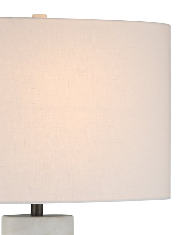 Currey & Company Stanhope White Table Lamp - Elegant Marble Design With Sculptural Shade & Striking Black Base White Marble ,Metal 6000-1029-currey-company