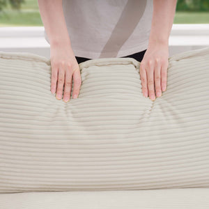 English Elm Luxurious 3-Piece Sofa Set In Light Beige Corduroy – Ergonomic Comfort & Retro Elegance For Any Space W714S00766