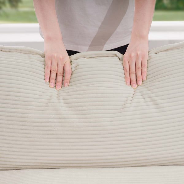 English Elm Modern 2-Seater Loveseat Sofa With 4 Pillows - Plush Corduroy Upholstery For Cozy Living Spaces W714S00768