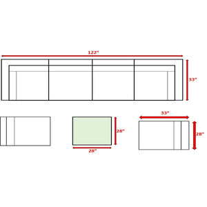 English Elm Fully Assembled 7-Piece Modular Rattan Outdoor Lounge Set With Cushions – Weather-Resistant Comfort! B120S00170
