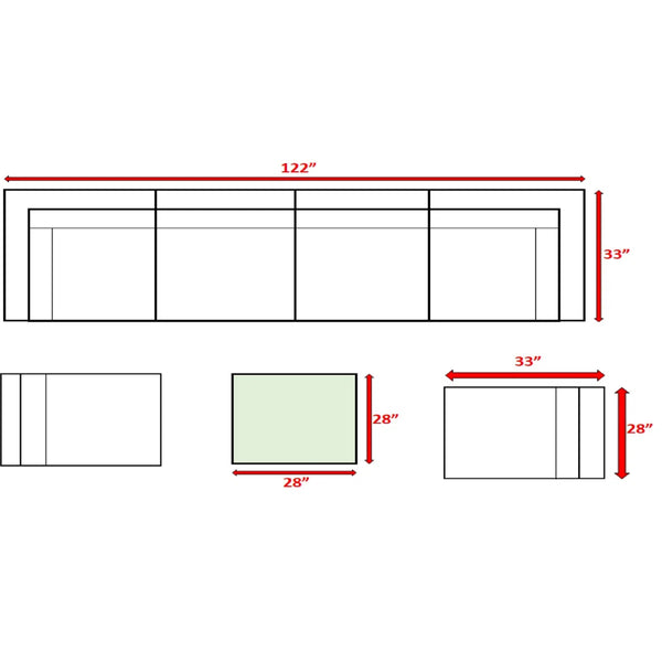 English Elm Fully Assembled 7-Piece Modular Rattan Outdoor Lounge Set With Cushions – Weather-Resistant Comfort! B120S00170