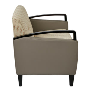 OSP Home Furnishings Main Street Two-tone Upholstered Accent Seat with Tapered Wood Legs for Modern Living Loveseat MST52-K100/R103