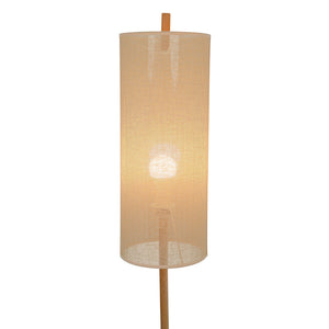 English Elm Ashcroft Furniture - Height Floor Lamp Vialux Oak & Natural Drum Shade — Slim Modern Standing Light for Reading Corners, Bedside, Study (Plug-In) B183P315131