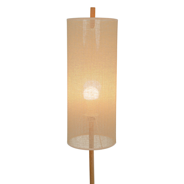 English Elm Ashcroft Furniture - Height Floor Lamp Vialux Oak & Natural Drum Shade — Slim Modern Standing Light for Reading Corners, Bedside, Study (Plug-In) B183P315131