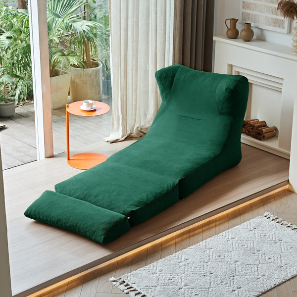 English Elm Cloud Corduroy Sleeper Chair Foldable High Density Foam Seat for Small Space Living Green W1765P448642