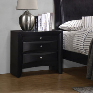 English Elm Vollenhove Sleek Black 2-Drawer Nightstand with Slide-Out Tray, Felt-Lined Storage & Modern Elegance B062P328637
