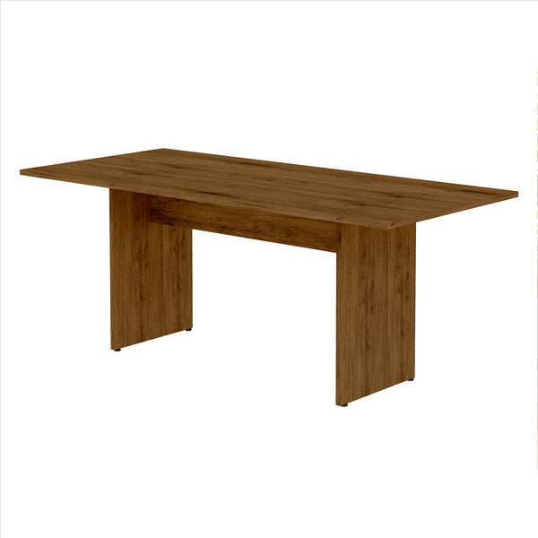 English Elm NoMad Rustic Country Dining Table 67.91in Natural Finish – Wood-Grain Protouch, H-Base Seating 6 B365P398264
