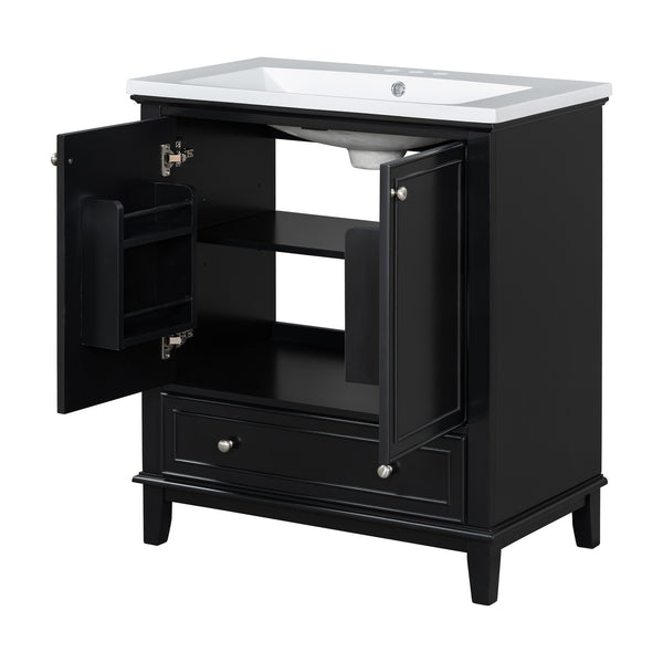 English Elm 30" Bathroom Vanity With Sink Combo - Modern Black Cabinet, Spacious Storage & Durable Design SY999606AAB-6