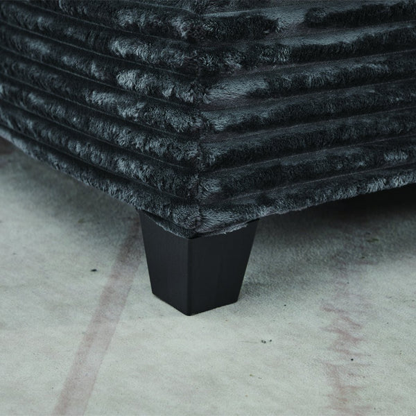 English Elm Corduroy Plush U-Shaped Sectional Sofa with Storage Ottoman, Pet-Friendly Durable Modular Comfort Grey W2915S00064