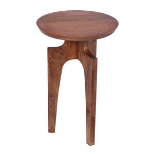 English Elm Christopher Knight Home® - 3-Legged Mango Wood Round End Table in Honey Finish — Midcentury Solid Wood, Plank Surface Appeal N768P202489H