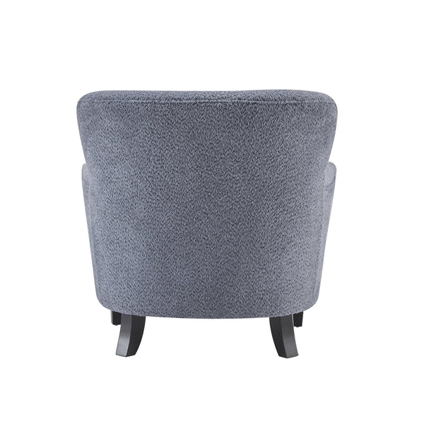 English Elm Christopher Knight Home® - Gerald Boucle Upholstered Club Chair with Tapered Birch Legs, Tonal Piping and Cozy Texture Black,Dusty Blue 33 L x 32.75 W x 30 H N776P243523B