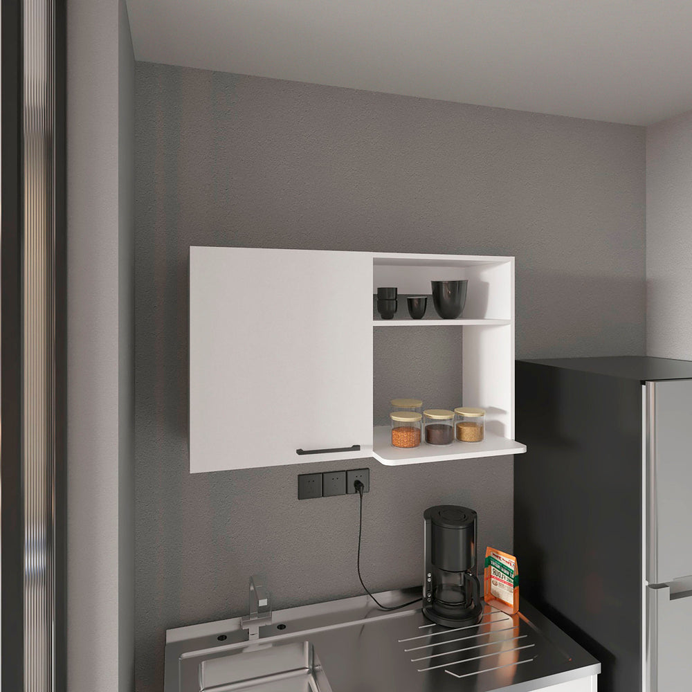 English Elm White 2 Wall Cabinet Set – Spacious 2-Tier Shelves, Sleek Metal Handles, Easy Assembly, Kitchen Storage Solution B062P175098