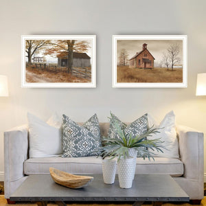 English Elm Trendy Decor 4u Two Piece Framed Country Road Wall Art White Wood Farmhouse Print Set B067P254106
