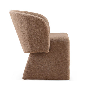 English Elm Modern Boucle Accent Chair Upholstered Single Sofa Side Chair Cozy Comfy Lounge Seat for Living Room, Bedroom, Office, Corner — Elegant Minimalist Design (21.86x24.22x22.45) Brown W1164S00019