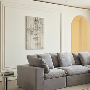 English Elm H-022-NOT Ancient White Compression Sofa K3207-19 | 35D High-Density Sponge, Sherpa Fabric, Quadruple Packaged Protection W3622P346261