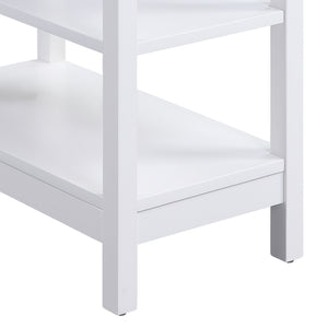 English Elm Slayer White Accent Table with USB Dock, 1 Drawer & 3 Open Shelves, Pine Legs, Modern Storage B2726P287566