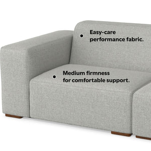 English Elm Rex 2-Seater Sofa & Ottoman Set - Eco-Friendly, Modern Comfort In Pale Gray Performance Fabric B136P199197-GIGA