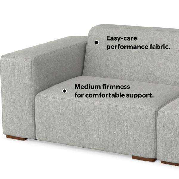 English Elm Rex 2-Seater Sofa & Ottoman Set - Eco-Friendly, Modern Comfort In Pale Gray Performance Fabric B136P199197-GIGA