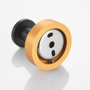 English Elm Round Wall Hooks For Coats & Towels - Black & Gold Metal, 2-Pack, Stylish Space-Saving Design T3177P280086-GIGA