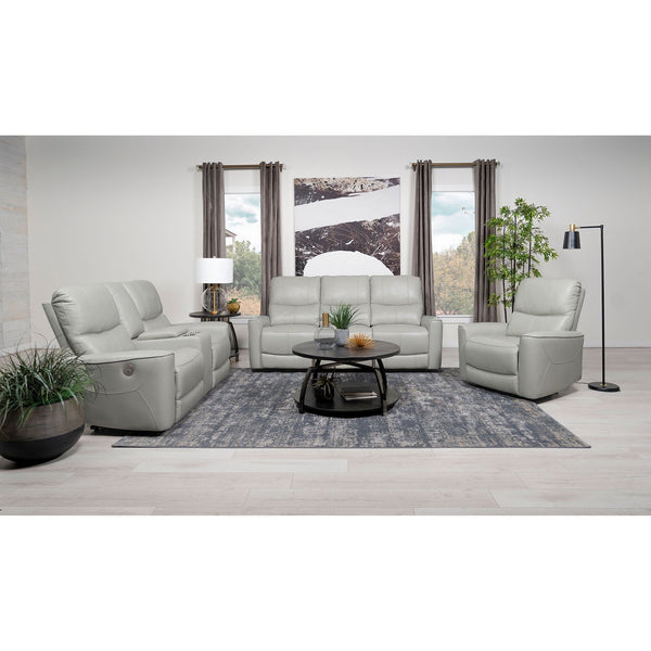 English Elm Ashland Dove Grey Leatherette Power Reclining Sofa with USB Port, Plush Attached Cushions, Modern Comfort (94) B062P353259