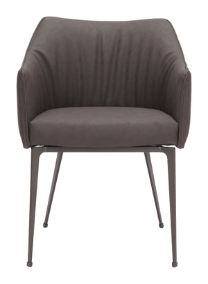 Zuo Modern Belmont Dining Chair Set Of 2 - Stylish Brown Faux Leather & Durable Steel For Modern Spaces Brown 100% Polyurethane,Steel 110832-zuo-modern