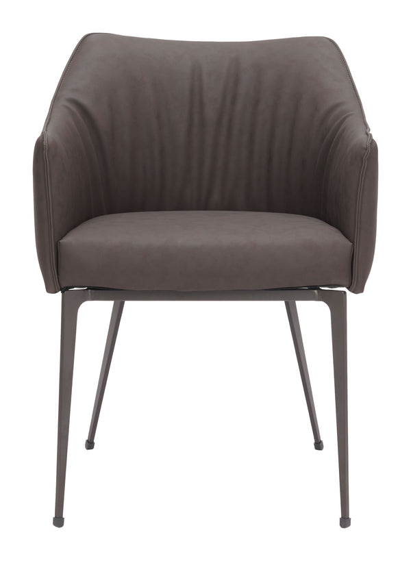 Zuo Modern Belmont Dining Chair Set Of 2 - Stylish Brown Faux Leather & Durable Steel For Modern Spaces Brown 100% Polyurethane,Steel 110832-zuo-modern