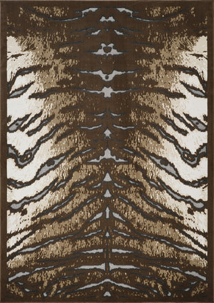 English Elm Hide Brown & Ivory 5'3" X 7' Area Rug - Durable, Kid & Pet-Friendly Design With Natural Texture B186P316843