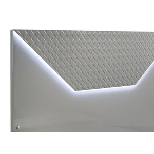 English Elm Pierce Eastern King Platform Bed with Led Headboard and Italian Gloss Finish B062S01804