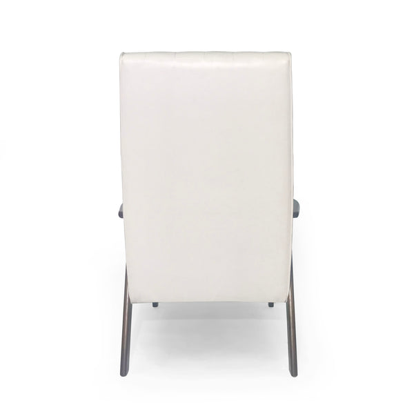 English Elm Christopher Knight Home® - Mid Century Modern Upholstered Accent Chair with Supportive Back, 300 lb Capacity, Compact Sofa White 66106.00SNWHT