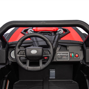 English Elm 24v Two Seat Kids Electric Utv with Parental Remote Suspension Off Road Ride On Red W1578P184803