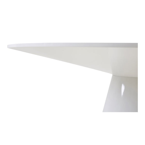 English Elm Otago 54 Inch Round Dining Table Geometric Base High Gloss Lacquer Modern Finish B2769S00007