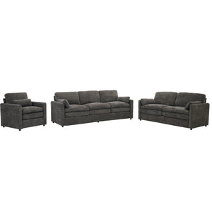 English Elm Cozy Upholstered Sofa Set - Cloud-Like Comfort With Deep Cushions & Stylish Grey Chenille Design N719S001920E