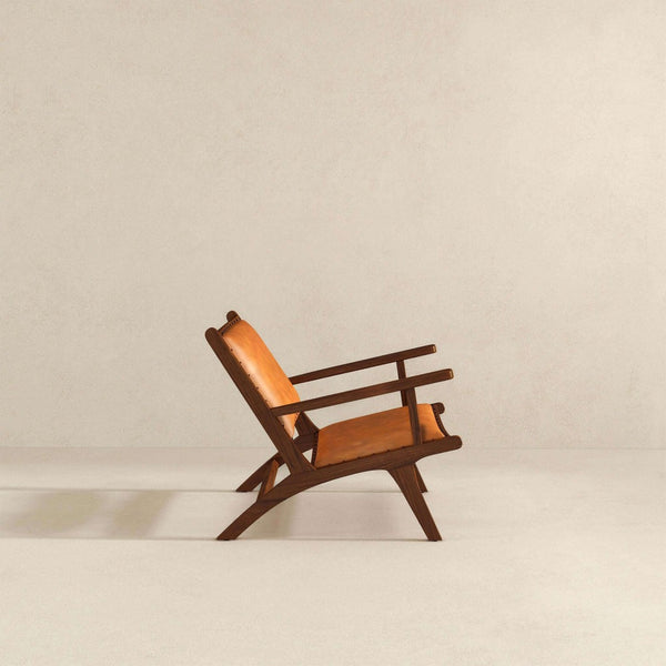 English Elm Daniel Genuine Leather Accent Chair Tapered Walnut Legs Mid-century Modern Lounge B183P231841