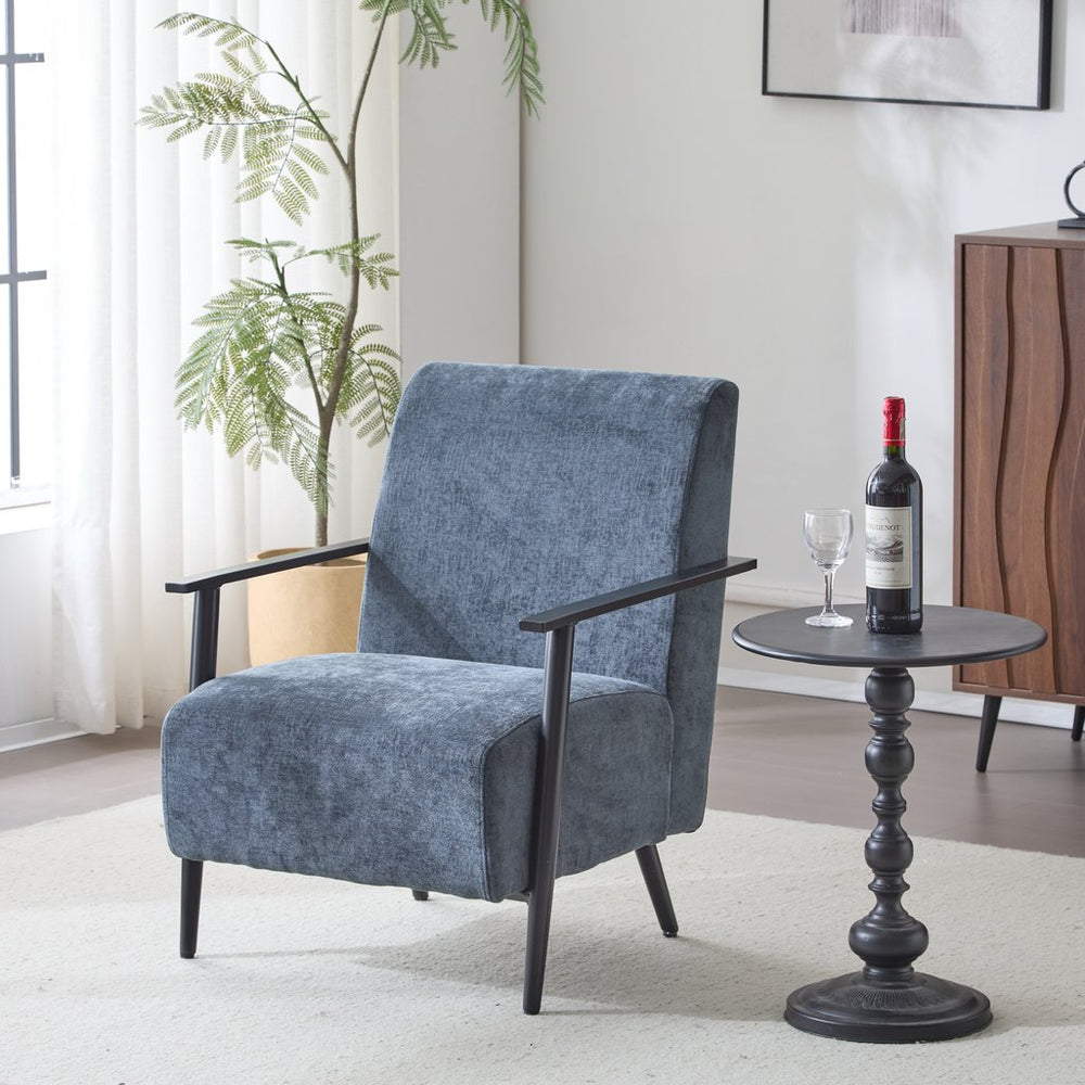 English Elm Christopher Knight Home® - 26.38" Modern Lounge Chair with Polyester Upholstery, Compact 26.4" Width, Metal Frame for Living Room Blue Gray N767P236501G