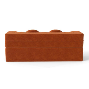 English Elm Modern Corduroy Folding Floor Sofa Sleeper with Foam Fill for Studio Bedroom Guests Orange W2353P379629