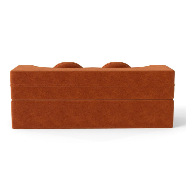 English Elm Modern Corduroy Folding Floor Sofa Sleeper with Foam Fill for Studio Bedroom Guests Orange W2353P379629
