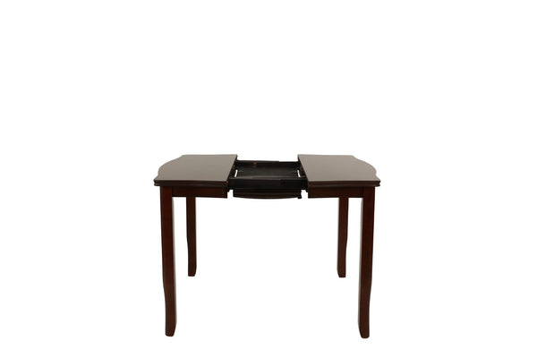 English Elm Modern Counter Height Dining Set with Butterfly Leaf Table Six Tufted Chairs B011S02510
