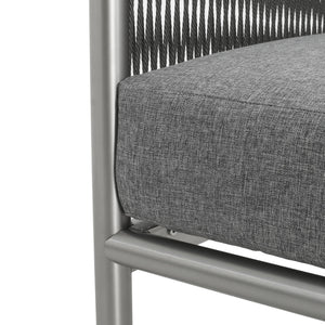 English Elm Christopher Knight Home® - Hargrove Club Chair Silver-Grey with Brushed Aluminum Frame, Braided Rope Design, Durable Olefin Cushions (97) N775P187589G