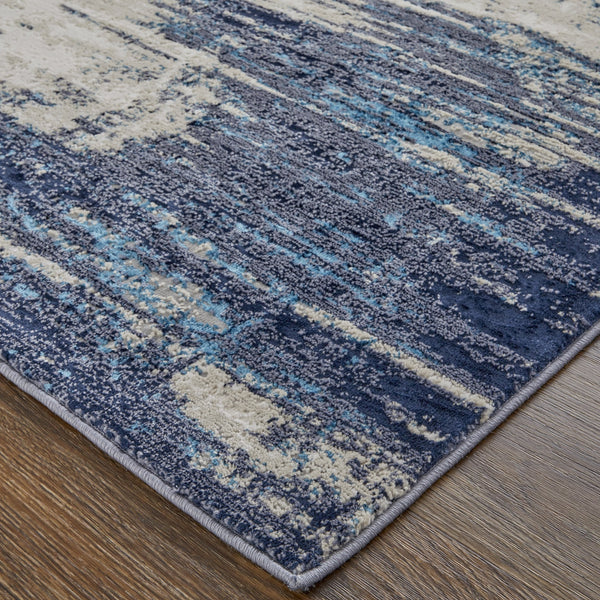 Feizy Rugs Indio Modern Abstract Rug – Durable, Low Pile Design In Earthy Tones For Stylish Home Décor Tan,Blue,Ivory Polyester,Polypropylene Ind39gyfbgeblug22